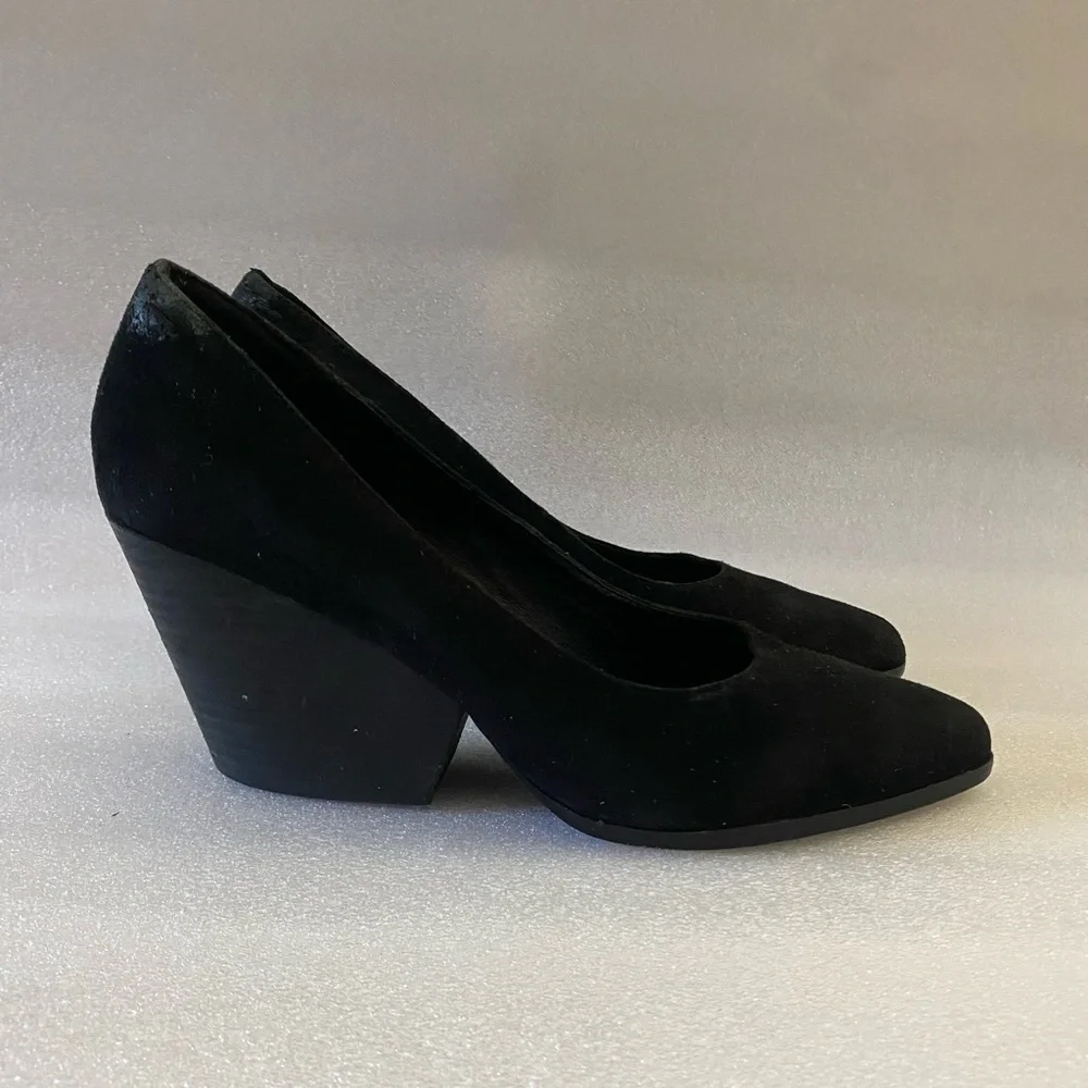 Eileen Fisher Black Suede Block Heels size 9.5